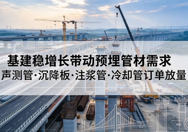 赵县基建稳增长带动预埋监测管材需求，声测管、沉降板、注浆管订单持续放量